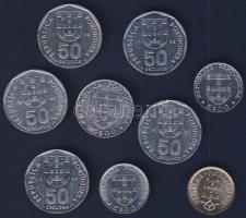Portugália 1977-99. 5P (2x), 10P (1x), 25P (1x), 50P (5x), benne emlékpénzek T:1/2,2