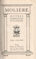 Moliere [Poquelin, Jean-Baptiste]: 
Oeuvres completes en six volumes. Tome I-VI. [Teljes mű hat köt...