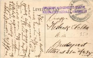 Fenyőháza, Lubochna; a Vág hídról. Jahn Nándor kiadása / bridge + "ORSZÁGOS HADIGONDOZÓ HIVATAL...