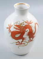 Schaubachkunst sárkányos váza. Kézzel festett, jelzett, hibátlan 26 cm