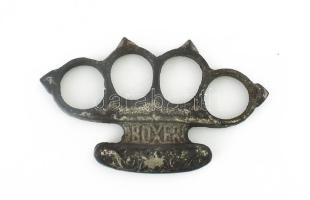 Régi boxer, öntöttvas, jelzett (Patent boxer), 11x6x1,5 cm
