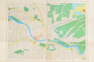 Map of Oradea, Romania / Nagyvárad térképe, angol nyelvű ismertető szöveggel, 32,5x48 cm