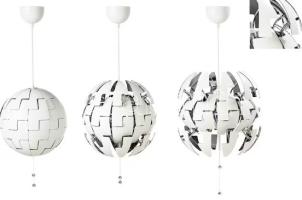 IKEA gömb formájú design függőlámpa, kinyitható, d: 40 cm