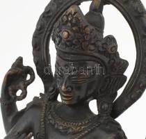 Síva isten bronz szobra. / Bronze statue of Shiva. 19 cm