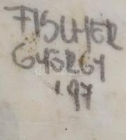 Fischer György (1956-2012): Kíváncsiság. Bronz, márvány. j.n. 50 cm