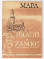 1957 Mapa hradů a zámků Československé republiky / Csehszlovákia várainak és kastélyainak térképe, 1...