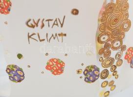Goebel Gustav Klimt üveg váza, jelzett, hibátlan 14 cm
