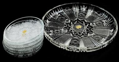 Vitormetan kristály süteményes készlet 6+1 db Jelzett, hibátlan