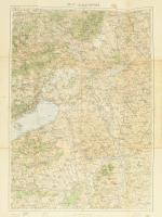 1934 Székesfehérvár és környékének térképe, 1 : 200.000, M. Kir. Állami Térképészeti Intézet, kis lapszéli sérülésekkel, gyűrődésekkel, foltokkal, 63x46,5 cm