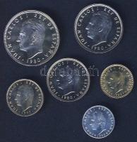 Spanyolország 1980. 50c, 1P, 5P, 25P, 50P, 100P "Labdarúgó VB" sor T:1