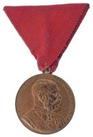 1898. "Jubileumi Emlékérem a Fegyveres Erő Számára / Signum memoriae (AVSTR)" bronz kitüntetés eredeti mellszalaggal T:AU Hungary 1898. "Commemorative Jubilee Medal for the Armed Forces" bronze decoration with original ribbon C:AU NMK 249