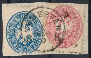 5kr + 10kr kivágáson "TEMESVÁR B.H.", 5kr + 10kr on cutting "TEMESVÁR B.H."