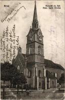 1915 Stryi, Stryj, Strij; Kosciól rz. kat. / Röm. kath. Kirche / Roman Catholic church + "K.u.k. Infanterie-Regiment No. 52" + "TÁBORI POSTAHIVATAL 44" (EK)