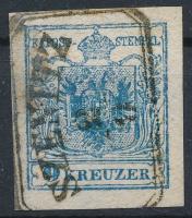 9kr HP III. Ia dry print "SZENITZ", 9kr HP III. Ia látványosan festékhiányos nyomat, kiemelt sas "SZENITZ"