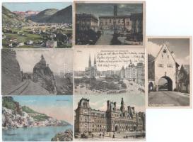 21 db RÉGI külföldi város képeslap, vegyes minőségben / 21 pre-1945 Hungarian and historical Hungarian town-view postcards, in mixed quality