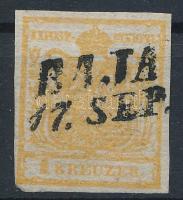 1kr orange HP III "BAJA", 1kr narancs HP III. kiemelt középrész "BAJA"