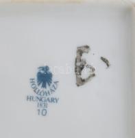 Hollóházi Lillafüred porcelán dobozka. Matricás, jelzett, hibátlan 8x9 cm