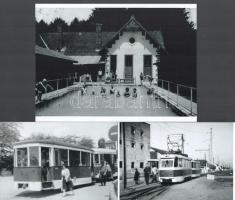 cca 1930 Arad, Moneasa-fürdő és aradi villamosok, 3 db modern nagyítás, jelzés nélkül, 15x21 cm és 10x15 cm