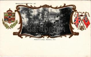 Halifax, Prince's Lodge, coat of arms, flag of the United Kingdom. Warwick Bros &amp; Rutter. Emb. (EB)