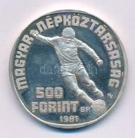 1981. 500Ft Ag "Labdarúgó Világbajnokság 1982" kapszulában T:XF (eredetileg PP) felületi karcok Adamo EM65