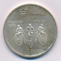 Kanada 1974. 10$ Ag "Montreali Olimpia - Kerékpár" kapszulában T:UNC patina Canada 1974. 10 Dollars Ag "Montreal Olympic Games - Cycling" in capsule C:UNC patina Krause KM#95