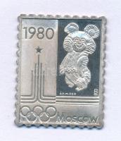 1980. "XXII. Nyári Olimpiai Játékok Moszkva 1980 - Misa maci" jelzett Ag bélyegérem (3,39g/0.835/27x22mm) T:UNC (eredetileg PP)