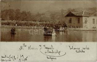 1905 Dupnitsa, Doubnitza; boats on the river. photo (EB)