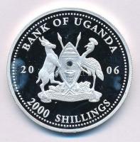 Uganda 2006. 2000Sh Ag "A labdarúgás halhatatlanjainak csarnoka - Magyarország 1950-es évek / Puskás Ferenc" kapszulában, bizonytalan ezüsttartalmú! T:PP Uganda 2006. 2000 Shillings Ag "The Hall of Fame of Football - Hungary 1950's / Puskás Ferenc" in capsule, uncertain silver content! C:PP