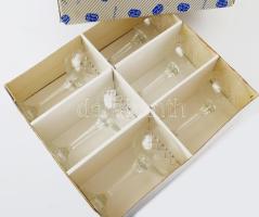6 db cseh kristály koktélos pohár, eredeti dobozban 16 cm