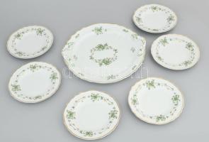 Hollóházi Erika mintás süteményes készlet hat személyes, , eredeti dobozában