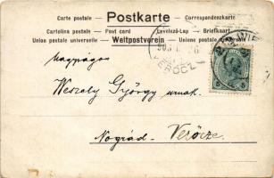 1903 Wien, Vienna, Bécs; Hotel Continental advertisement card with lady. Art Nouveau s: A. Trentin (...