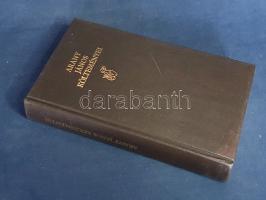 Arany János: Arany János költeményei. (Számozott). [Budapest], (1983). Helikon Kiadó (Kner Nyomda Dürer Üzeme, Békéscsaba). 1257 + [3] p. Kolofon: "Arany János költeményeinek gyűjteményébe nem vettük fel a beszélytöredékeket és az elbeszélő költemények töredékeit, variánsait, vázlatait. Kiadta a Helikon Kiadó. Felelős szerkesztő Szalai Anna. A kötetet Szántó Tibor tervezte. Megjelent 40 000 példányban, ebből 750 kötet valódi bőrkötésben, számozva, Linotron fényszedéssel, Plantin betűvel Scheufelen bibliapapíron. Ez a könyv a 19. számú példány." Aranyozott kiadói bőrkötésben, kiadói védőfóliában. Jó példány.