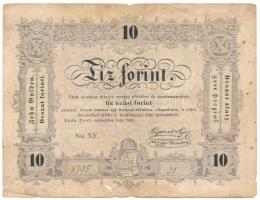 1848 10Ft "Kossuth bankó", "XF 8795 31" T:VG lyukak, foltok Adamo G111