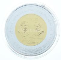 Csontos Attila DN "Örök értékeink / Himnusz" aranyozott, ezüstözött fém emlékérem kapszulában (39mm) T:PP, enyhe folt