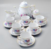 Hollóházi Hajnalka mintás teás készlet. Jelzett, teljes.