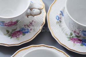 Hollóházi Hajnalka mintás teás készlet. Jelzett, teljes