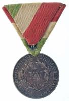 ~1900. "A Magyar Országos Tűzoltó Szövetség 15 éves Szolgálati Érme" peremen jelzett Ag ki...