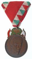 1948. "48-as Díszérem" részben zománcozott bronz kitüntetés eredeti mellszalagon T:AU,XF patina Hungary 1948. "Medal of Honour commemorating 1848-1849) enamelled bronze decoration with original ribbon C:AU,XF patina NMK 528