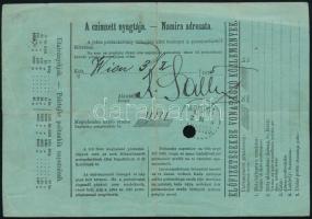 1875 Teljes 5kr postautalvány Réznyomat 25kr bélyeggel / Complete money order with Mi 13 "GELD-...