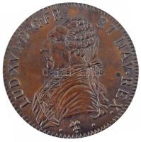 Franciaország DN "LUD XVI. D. G. FR. ET NAV. REX" egyoldalas bronz emlékplakett (78mm) T:XF France ND "LUD XVI. D. G. FR. ET NAV. REX" one-sided bronze commemorative plaque (78mm) C:XF