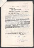 cca 1960-1985 Kovács Gáborné sz. Bártfai Ilona kádernyilvántartási iratai: személyi adatlap, önéletr...