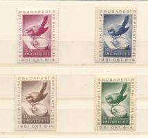 1951 80 éves a Magyar bélyeg mind a 4 klf színnyomatú levélzáró