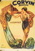 Faragó Géza: Corvin Áruház megnyílt, 1926. Art deco plakát reprintje. Bp., Országos Széchényi Könyvtár - Magyar Nemzeti Galéria, feltekerve, 68x48 cm