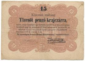 1849. 15kr "Kossuth bankó" T:VG Adamo G102