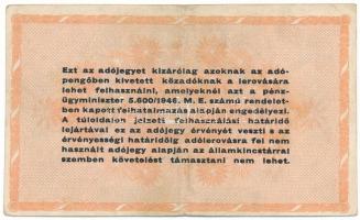 1946. 100.000.000AP T:F erős papír
Adamo P55