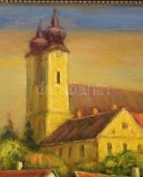 Réti Mátyás (1922-2002): Tihanyi utca. Olaj, farost, jelezve jobbra lent, a hátoldalán autográf feli...