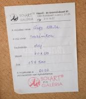 Nagy Attila (1929-2004): Szekérúton. Olaj, farost, jelzett, hátoldalán címkén feliratozott, fakeretb...