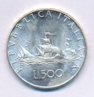 Olaszország 1967R 500L Ag "Kolumbusz hajója" T:AU Italy 1967R 500 Lire Ag "Columbus´ ships" C:AU Krause KM#98