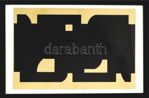 Barcsay Jenő (1900-1988): Kompozíció. Szitanyomat, papír, jelzett, üvegezett keretben, 17,5×24 cm