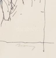 Barcsay Jenő (1900-1988): Női aktok (cím nélkül). Szitanyomat, papír, jelzett, üvegezett keretben, 1...